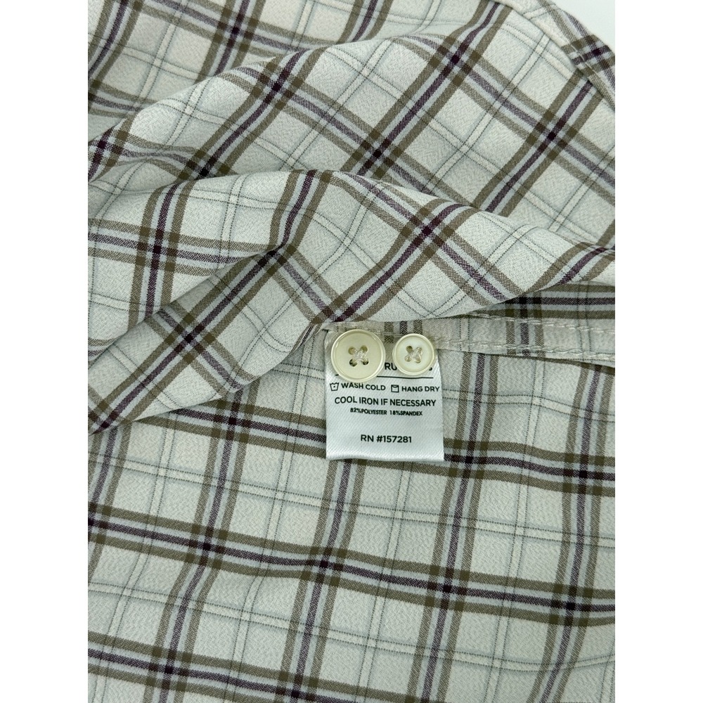 Mizzen+Main Leeward Classic Fit Large White Brown Plaid Performance 1WS-0853 - Picture 7 of 9
